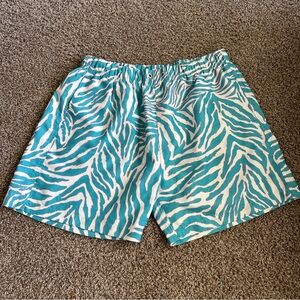 Boardies Swim Trunks Aqua Blue Zebra Print Size XL